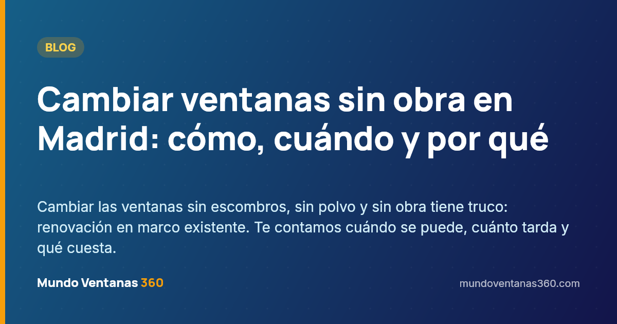 Instalación de ventanas nuevas sin obra en un piso de Madrid