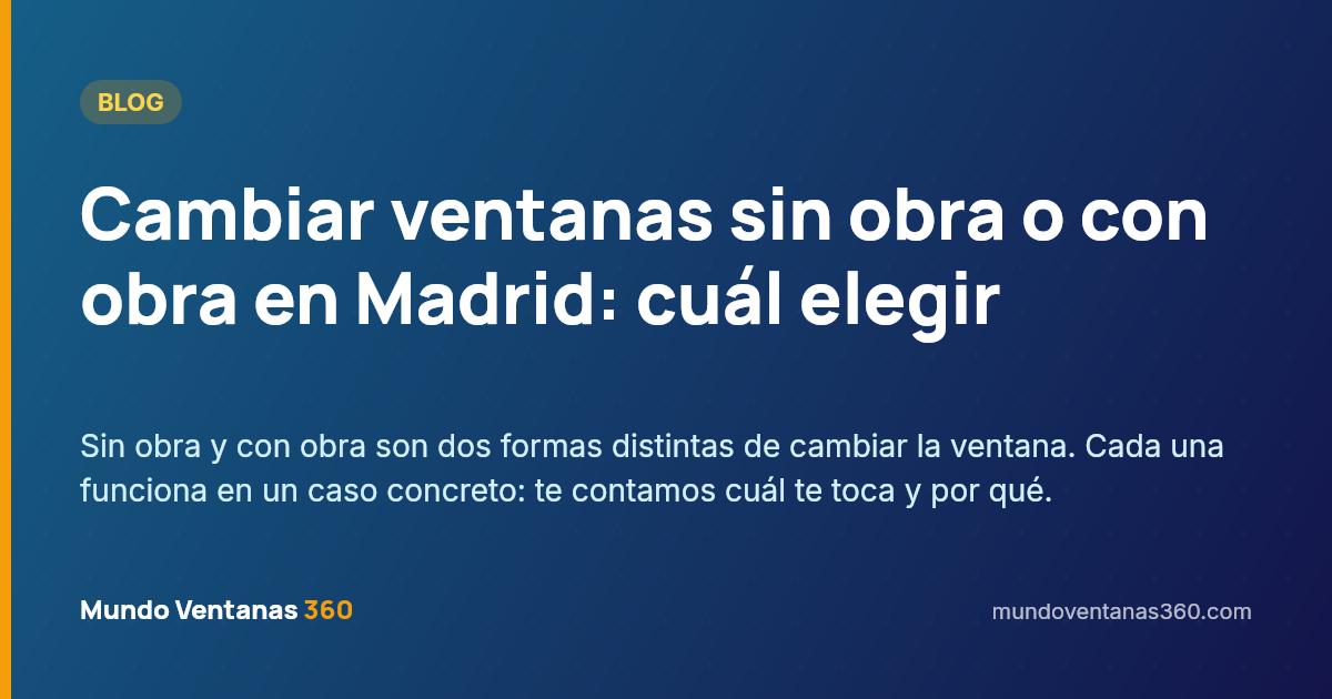 Comparativa entre instalar ventanas sin obra o con obra en un piso de Madrid