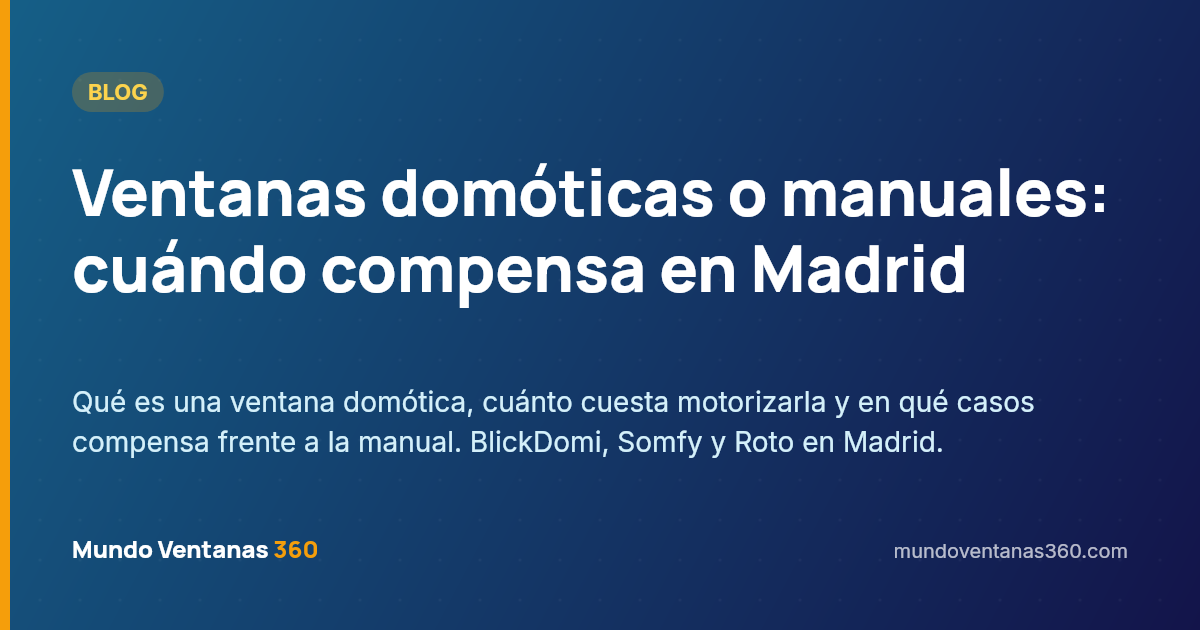 Ventana domótica en Madrid con motorización, sensor de lluvia y control por app